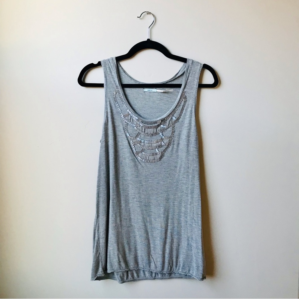 Kimchi Grey Beaded Tank (Size M)